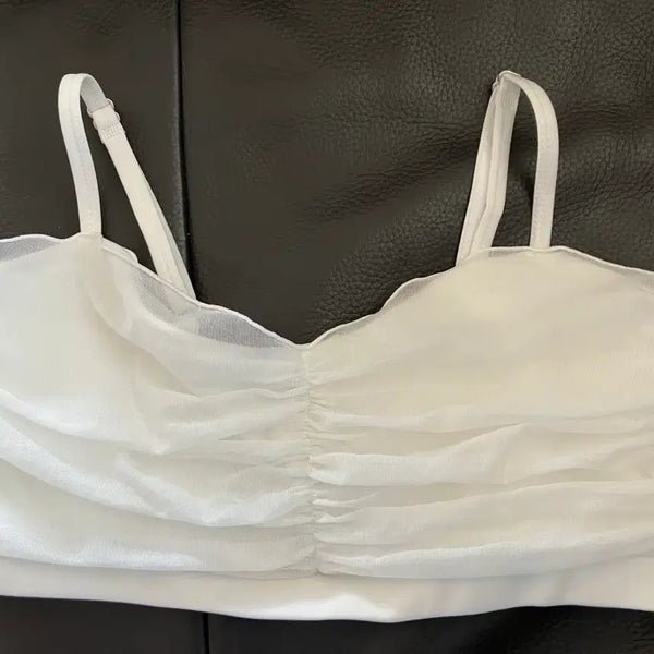 [BUNJANG] Porral Polarwear Merrybell Shirring Top L White / 포럴폴웨어 메리벨 셔링탑 L 화이트