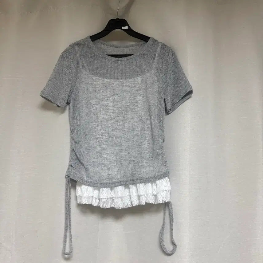 [BUNJANG] Layered Short-Sleeve T-Shirt (Sleeveless Set) / 새상품) 레이어드 반팔티 (나시 세트)