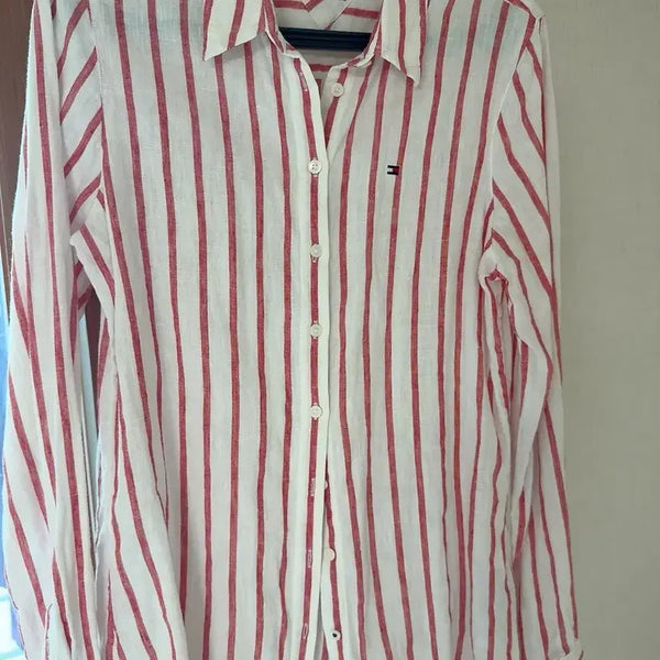 [BUNJANG] Tommy Hilfiger Pure Linen Stripe Shirt / 타미힐피거 퓨어린넨 스트라이프 셔츠