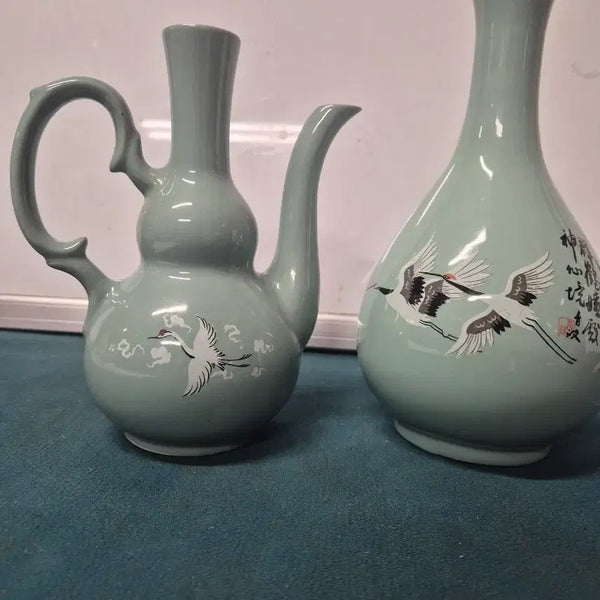 [BUNJANG] Antique Korean Ceramic Vase and Teapot Set / 근대사도자기2점일괄