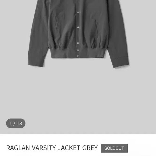 [BUNJANG] Automatic For The People Raglan Varsity Jacket Gray / 오토매틱 포 더 피플 래글런 바시티 자켓 그레이