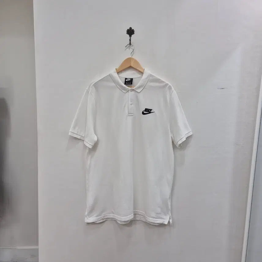 [BUNJANG] Nike Basic Logo Short Sleeve Polo Shirt White XXL / 나이키 기본 로고 반팔 카라티 흰색XXL