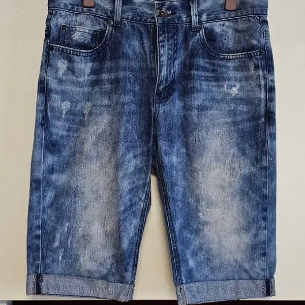 [BUNJANG] OPLS Washed Roll-Up Denim Shorts (Size 32) / OPLS 청바지 워싱 롤업 반바지 32