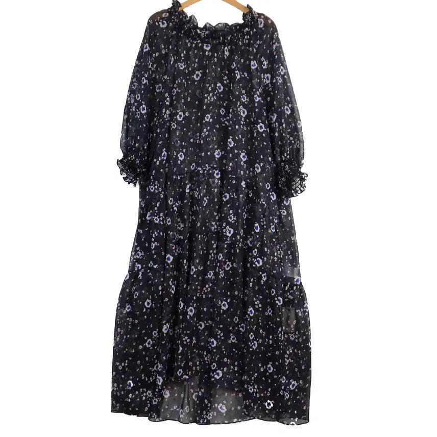 [BUNJANG] Paul & Joe Floral Chiffon Long Dress Size 77 / PAUL & JOE 플라워 쉬폰 롱원피스 77 새상품