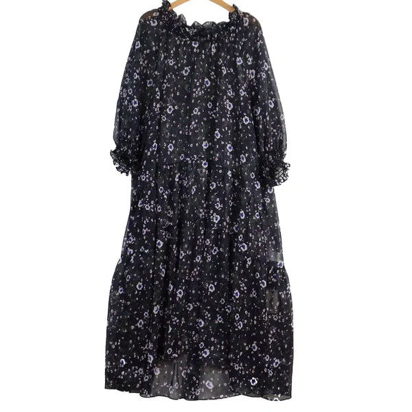 [BUNJANG] Paul & Joe Floral Chiffon Long Dress Size 77 / PAUL & JOE 플라워 쉬폰 롱원피스 77 새상품