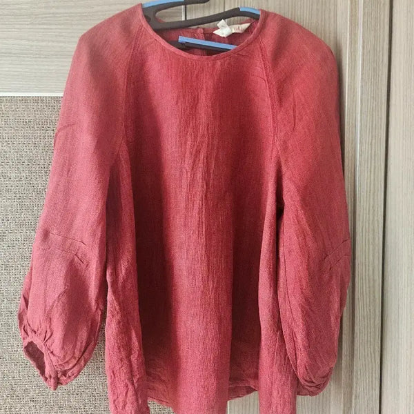 [BUNJANG] I S A E Soft Red Blouse / 이새isae