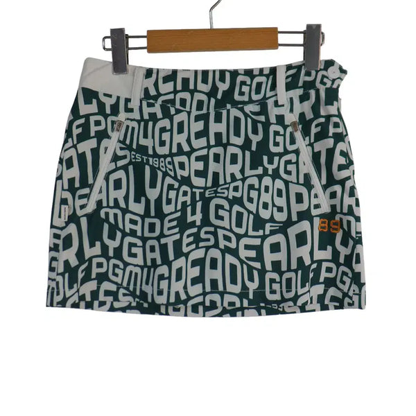 [BUNJANG] Pearly Gates Logo Pattern Golf Skort Green / PEARLY GATES 골프 치마바지 0 그린 로고패턴