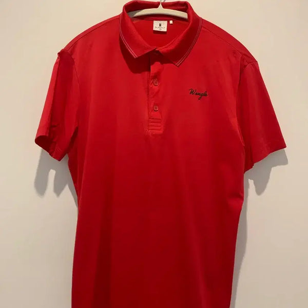 [BUNJANG] Wild Angle Men's Golf Polo T-Shirt Size 100 Red / 새거급) 남성 와일드앵글 골프 반팔티 100
