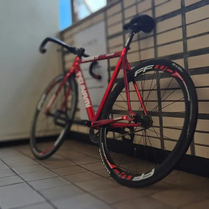 [BUNJANG] Tsunami Red Pixie Frame Fixie Bicycle with FF Custom Wheelset / 쓰나미 빨강색