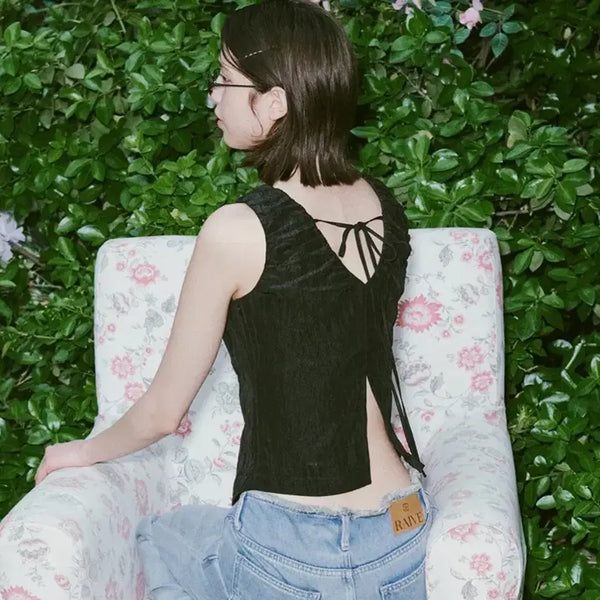 [BUNJANG] RAIVE Back Open Blouse / 레이브 언밸런스 백오픈 블라우스