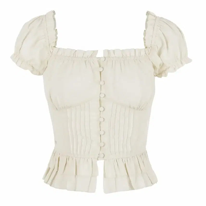 [BUNJANG] Pale Jade Jully Frill Button Blouse / 새상품 택0) 페일제이드 줄리 프릴 버튼 블라우스 Jully frill