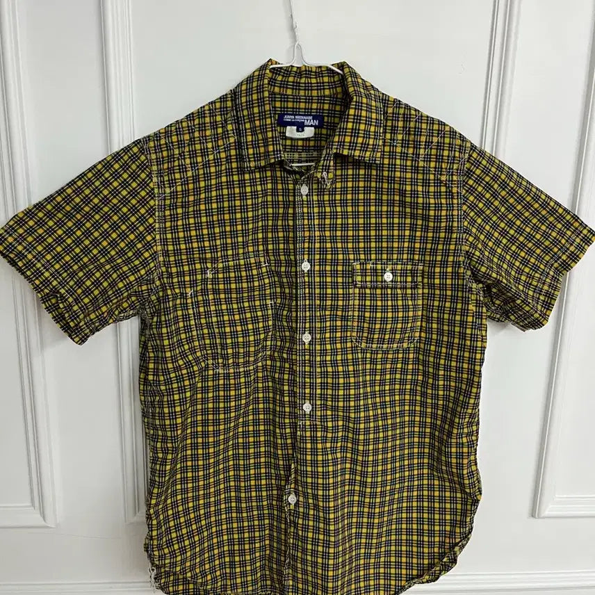 [BUNJANG] Junya Watanabe Men's Unisex Plaid Short Sleeve Shirt Size S / 준야 와타나베 남녀공용 체크 반팔 S