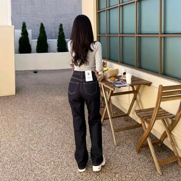 [BUNJANG] Unikong Tan Tan Raw Denim Wide Pants / 유니콩 탄탄 생지 와이드 데님팬츠