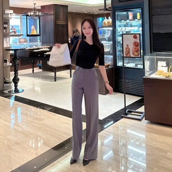 [BUNJANG] Unicon Perfect Flowy Wide Slacks (Purple) / 택붙은 새상품 유니콩 퀄리티 보장 퍼펙트 찰랑 와이드 슬랙스