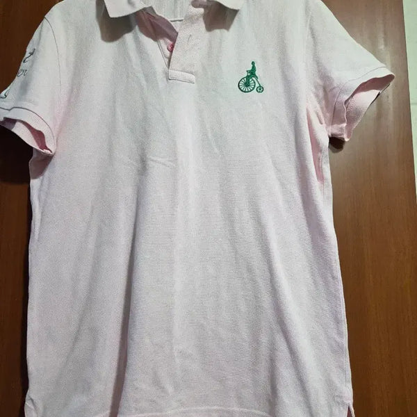 [BUNJANG] Beanpole Pink Men's Short-Sleeve Polo T-Shirt / 빈폴 핑크 남성 반팔 카라티