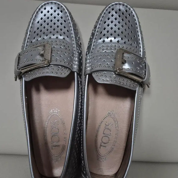 [BUNJANG] Tod's Silver Loafers Size 35 1/2 / 토즈 실버 로퍼 35 1/2