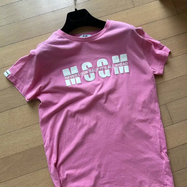 [BUNJANG] MSGM Kids Logo Short Sleeve T-Shirt Pink / MSGM 로고 반팔 티셔츠 핑크
