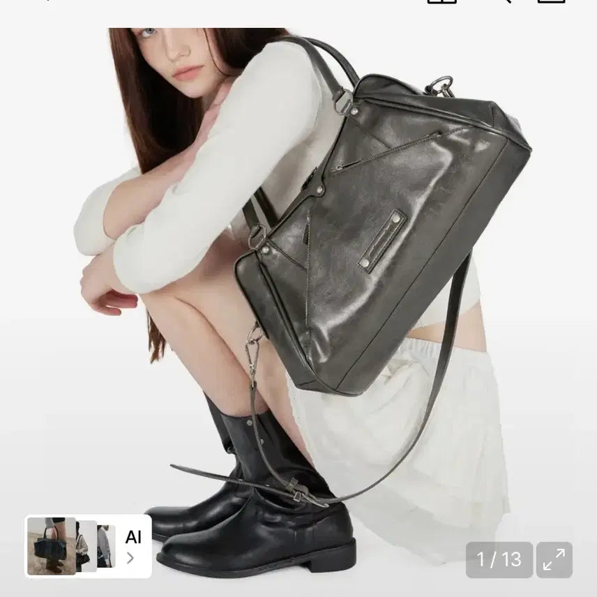 [BUNJANG] Sonhee Han Wearing Sunburn Project Faux Leather M.O.S Bag / 한소희 착용 썬번프로젝트 가방