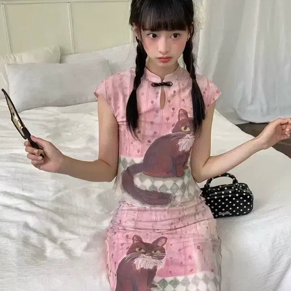 [BUNJANG] Mori Girl Qipao Dress / 오리엔탈치파오 모리걸치파오드레스 중티다스치파오 중녀깔