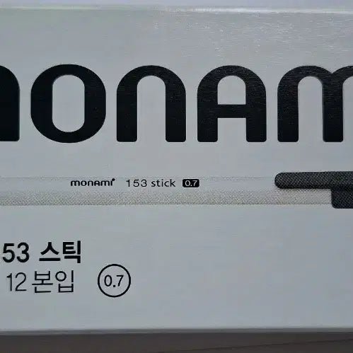[BUNJANG] Monami 153 Stick Ballpoint Pen, 0.7mm, Black, Cap Type, Set of 12 / 유성펜 모나미 153스틱 0.7 흑 캡식 12자루