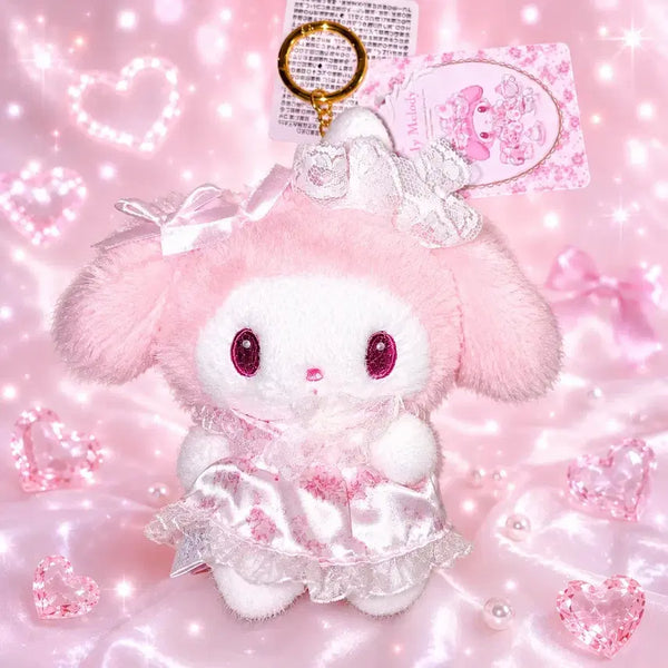 [BUNJANG] Sanrio My Melody Shiro Ichigo Tea Time Mascot Pouch Keychain / 일본가)정품 산리오 마이멜로디 시로이치고티타임 마스코트 인형 파우치 키링