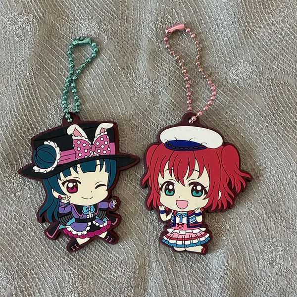 [BUNJANG] Love Live! Sunshine!! Aqours Yoshiko Ruby Rubber Strap Keychain / 러브라이브 선샤인 아쿠아 요시코 루비 러버스트랩 키링
