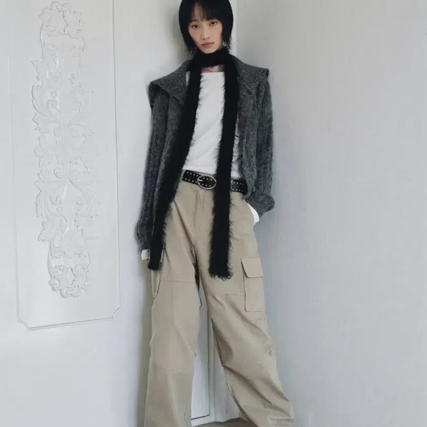 [BUNJANG] Roiel Beige Cargo Cotton Pants / 로에일 베이지 카고 팬츠