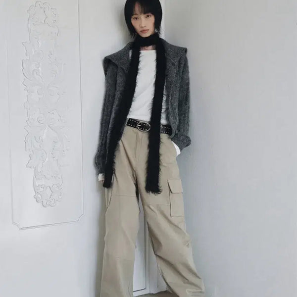 [BUNJANG] Roiel Beige Cargo Cotton Pants / 로에일 베이지 카고 팬츠