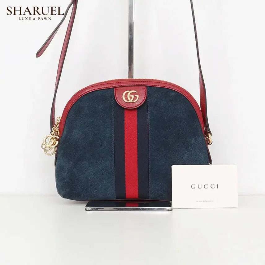 [BUNJANG] Gucci Ophidia GG Suede Half-Moon Shoulder Bag / 구찌 오피디아 GG 스웨이드 하프문 숄더백 499621