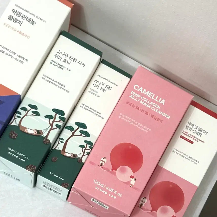 [BUNJANG] Round Lab Pine Calming Cica Scalp Tonic, Camellia Deep Collagen Jelly Pack Cleanser, Soybean Panthenol Cleanser / [라운드랩]  소나무 시카 크림 토닉 동백 선세럼 팩클렌저 약콩 클렌저