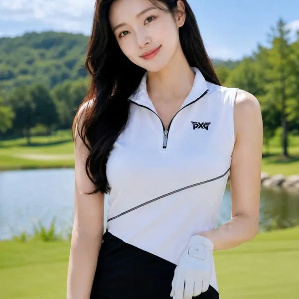 [BUNJANG] PXG Women's Sleeveless Half-Zip Golf Top - Size M / [정품]PXG 골프 여성 하프 집업 민소매 티셔츠 M