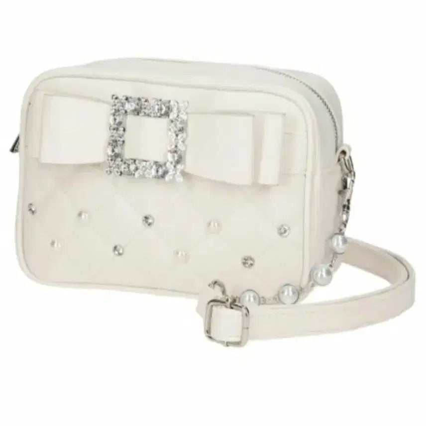 [BUNJANG] Noemie Bijou Ribbon Shoulder Bag White / 노에미 비쥬 리본 숄더백 NOEMIE 화이트 지뢰계 가방