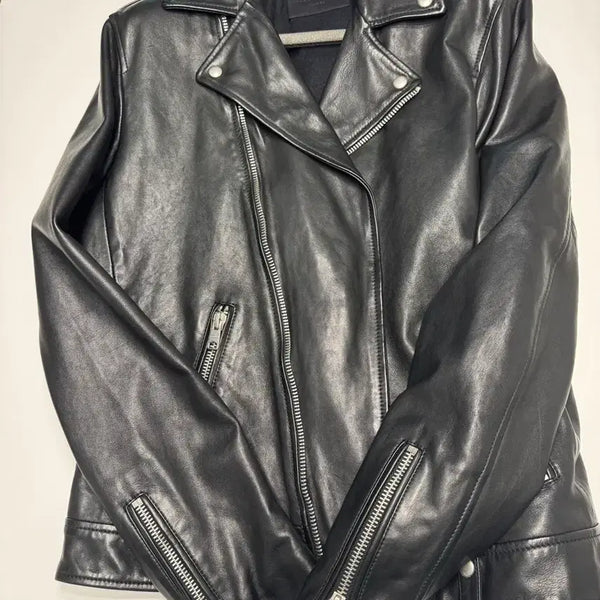 [BUNJANG] All Saints Black Sheepskin Leather Rider Jacket / 올세인츠 블랙 레더 라이더 자켓