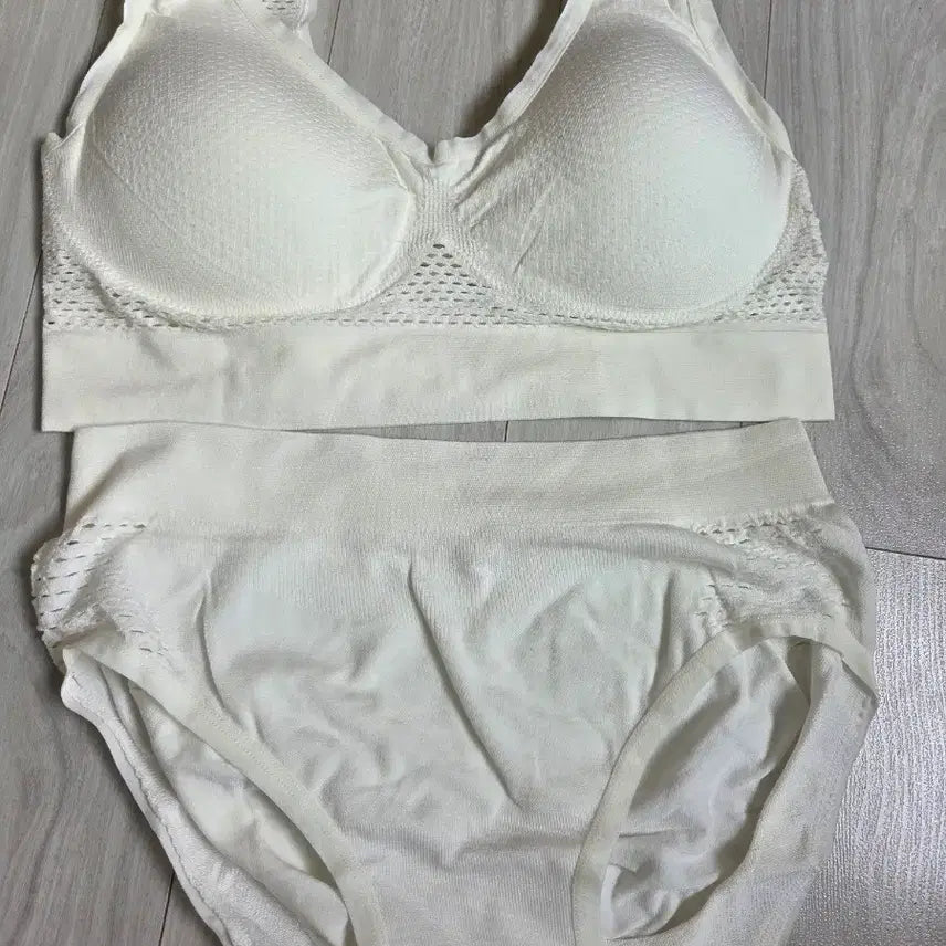 [BUNJANG] White Tencel Bra Panty Set / 화이트 인견 브라팬티 세트