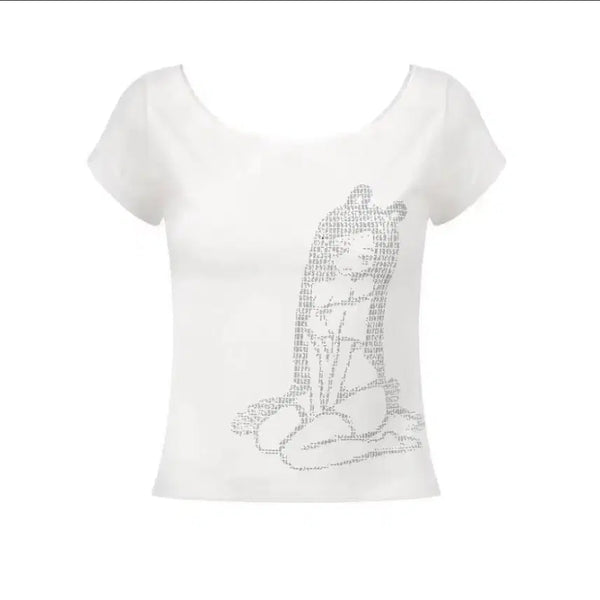 [BUNJANG] Bunny & Doll Bunny Girl Printed T-Shirt White / 버니앤돌 bunny girl printed T 반팔 티셔츠 화이트