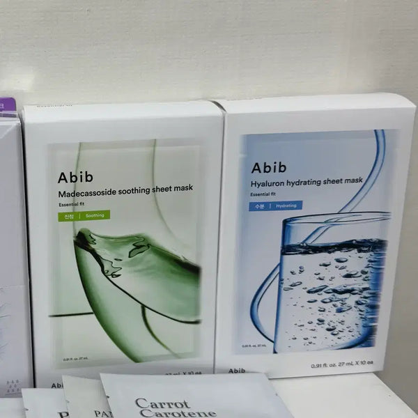 [BUNJANG] Abib Hyaluron & Madecassoside Soothing Essential Fit Sheet Mask Bundle Set (19 Sheets) / 일괄19매 아비브 히알루론 마데카소사이드 진정 시트 마스크 에센셜 핏