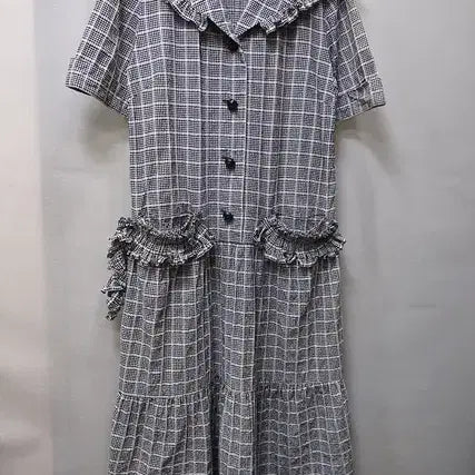 [BUNJANG] Lucky Chouette Sailor Check Long Dress Size 36 / 럭키슈에뜨 세일러 체크 롱 원피스 36사이즈
