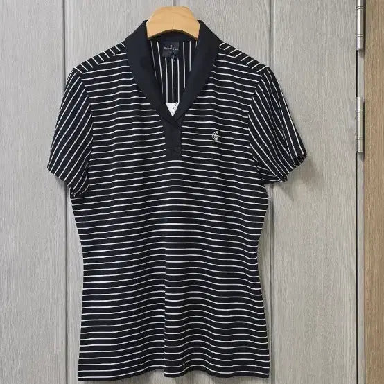 [BUNJANG] Kim Young Joo Golf Wear Women's Striped Polo T-Shirt / [새상품66~77]김영주 골프웨어 여성 스트라이프 카라티 100