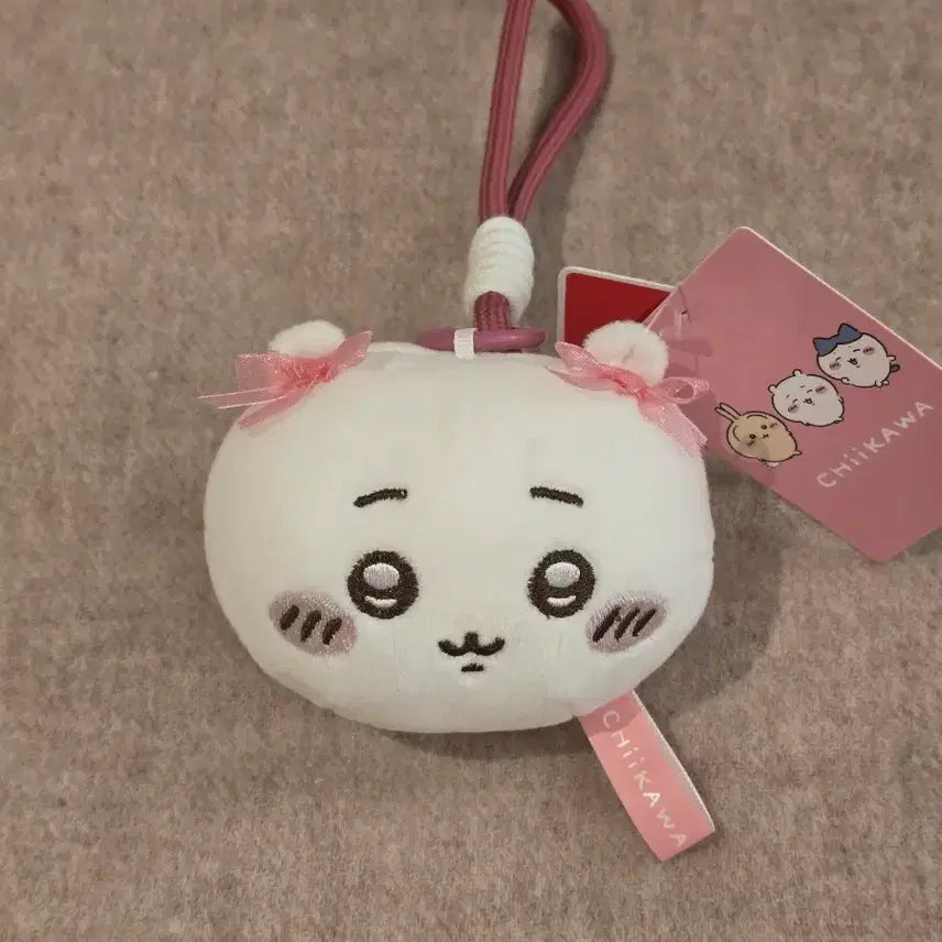[BUNJANG] Chiikawa Face Ribbon Mascot Keychain / 치이카와 페이스 리본 마스코트 키링