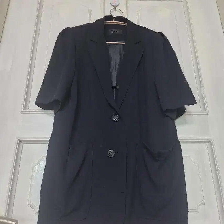 [BUNJANG] TIME Homme 100% Polyester Short-Sleeve Jacket Black / 타임 정품 여름자켓