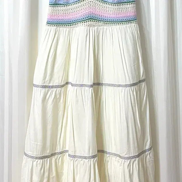 [BUNJANG] Ivory Crochet Long Dress / (새상품) 아이보리 크로셰 롱 원피스 55-55반