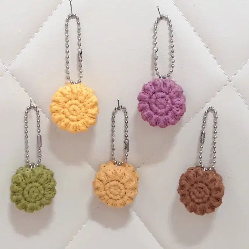 [BUNJANG] Hand-knitted Chrysanthemum Bread Keychain Bundle Set / 국화빵 손뜨개 키링/40개 일괄/선물사은품용/군번줄