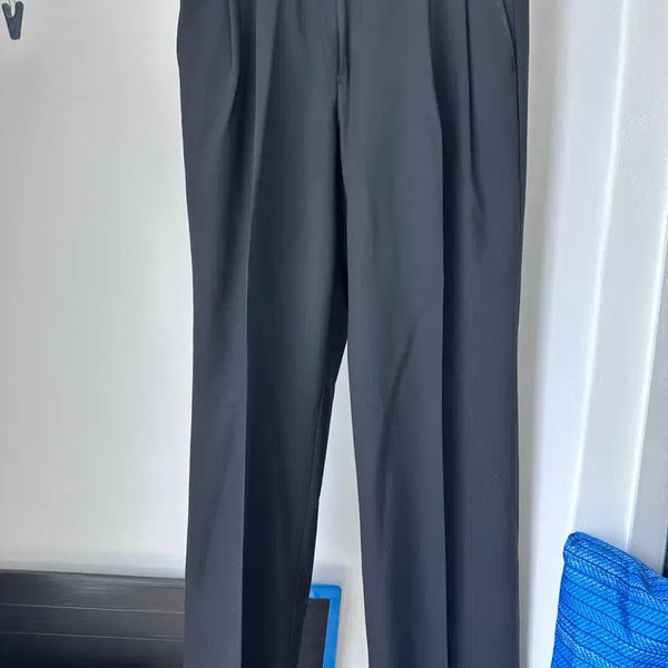 [BUNJANG] Musinsa Standard Black Summerwool Two-Tuck Hidden Banding Slacks / 무신사 스탠다드 블랙 썸머울 투 턱 히든 밴딩 슬랙스 31 블랙