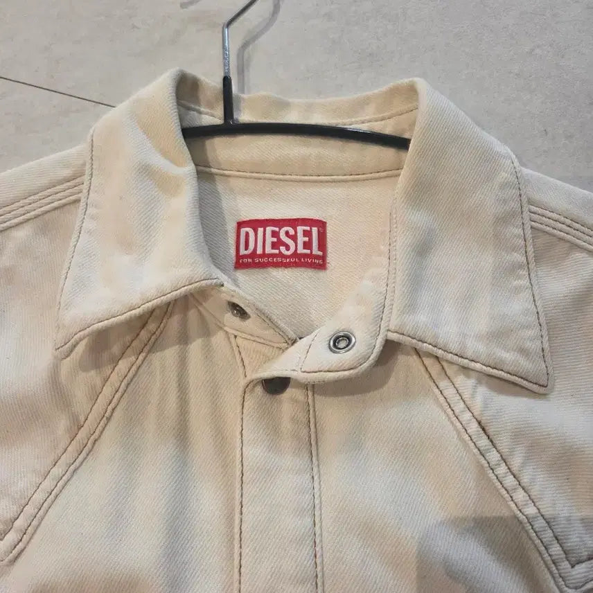 [BUNJANG] Diesel New White Denim Western Shirt Jacket / 디젤 신형 화이트 데님 웨스턴 셔츠 자켓