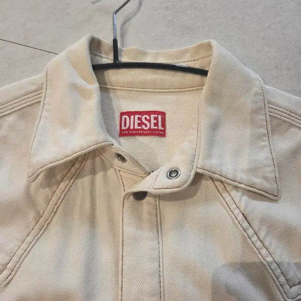 [BUNJANG] Diesel New White Denim Western Shirt Jacket / 디젤 신형 화이트 데님 웨스턴 셔츠 자켓