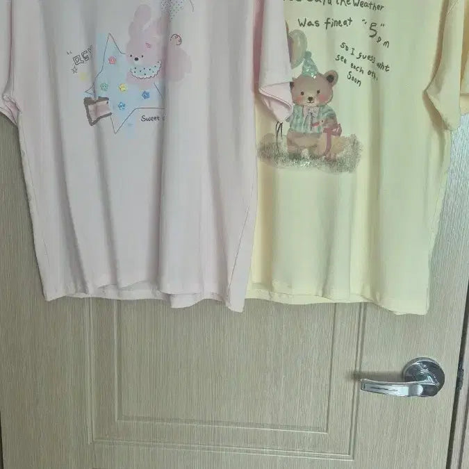 [BUNJANG] Ryciel Spandex Short-Sleeve T-Shirt 2-Pack (Pink/Yellow) / 라이셀 스판 반팔 2종 핑크/옐로우(새상품)