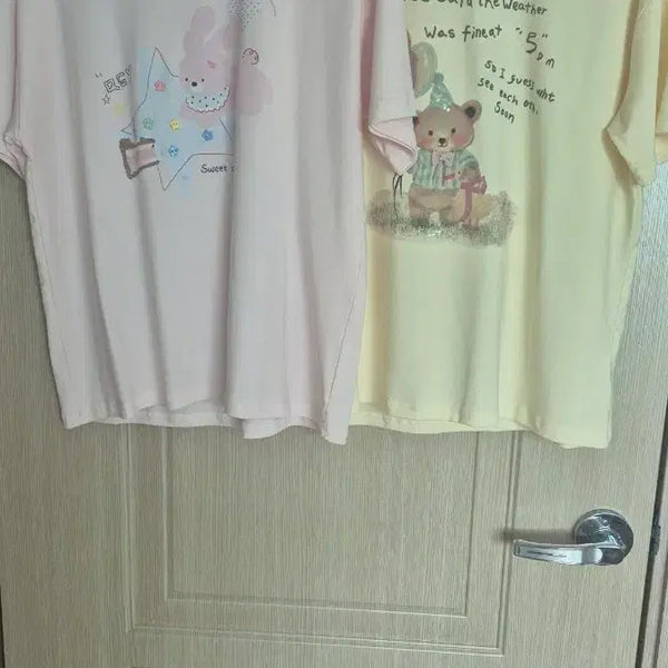 [BUNJANG] Ryciel Spandex Short-Sleeve T-Shirt 2-Pack (Pink/Yellow) / 라이셀 스판 반팔 2종 핑크/옐로우(새상품)