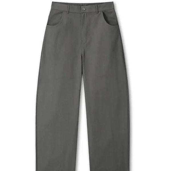 [BUNJANG] Hoobies Art Curved Wide Cotton Denim Pants Charcoal Grey / [후러브스아트] 커브드 와이드 코튼 데님 팬츠 차콜그레이