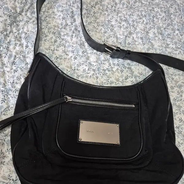 [BUNJANG] Matinkim Black Hobo Crossbody Shoulder Bag / 마땡킴 블랙 호보 크로스 숄더백