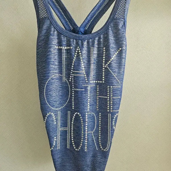 [BUNJANG] Blue Pop Art Embellished Dancewear / 블루 댄스복 팝아트 장식